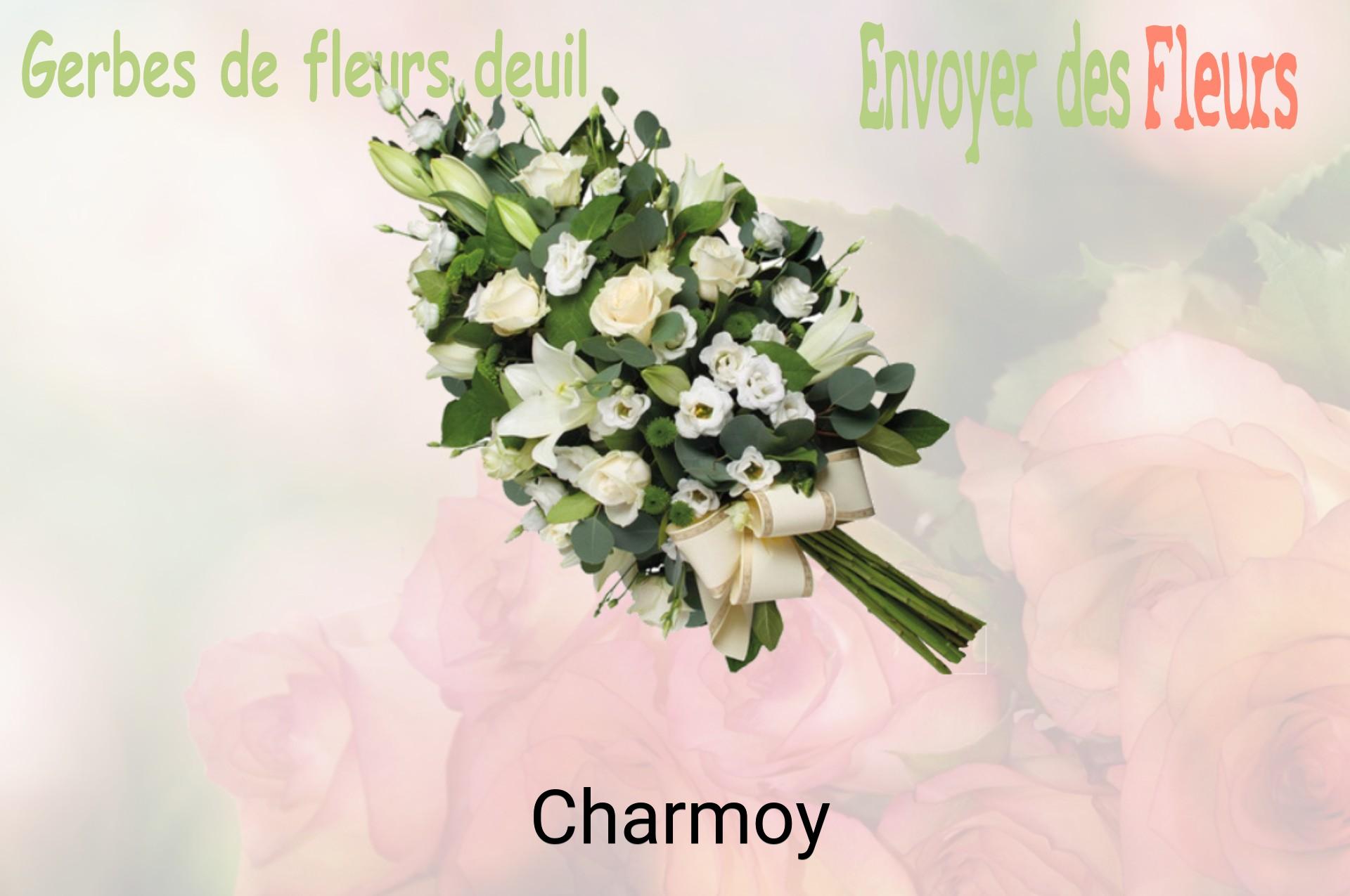 Gerbe de fleurs de deuil livrée à Charmoy